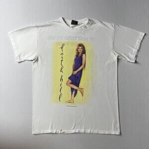 Vintage Faith Hill Shirt Mens L White It Matters To Me Tour 95-96 Brockum Tee